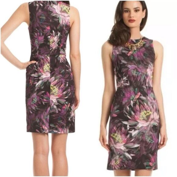 Trina Turk Kurdson Floral Lace Trim Dress Size 2 - Picture 1 of 12